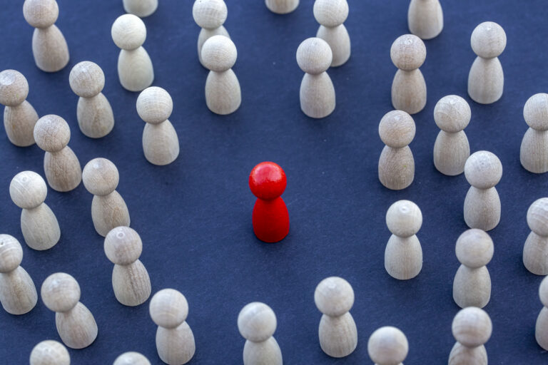 To be different, to be a leader, to lead. icon expression with colorful wooden figures. Teamwork concept, Wooden Stick Figures team. Teamwork concept, Wooden Stick Figures team.