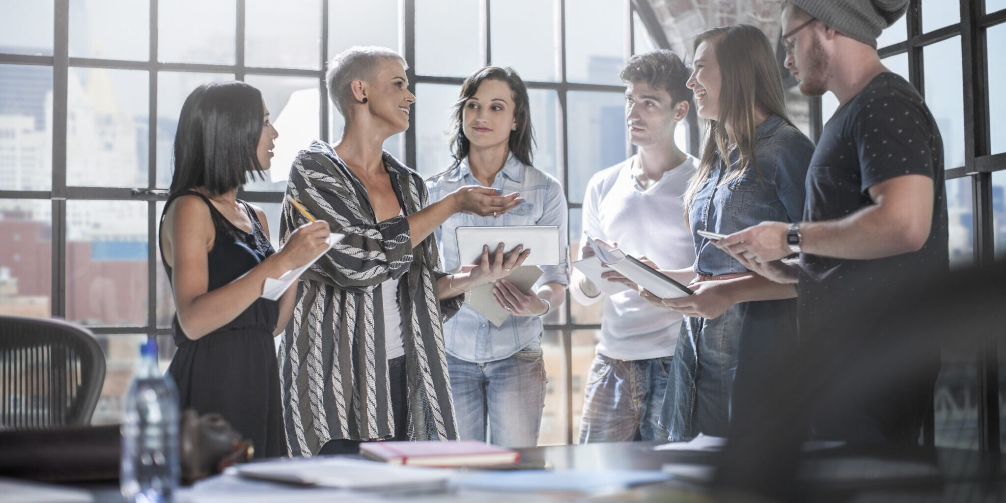 Colleagues in brainstorming meeting Colleagues in brainstorming meeting